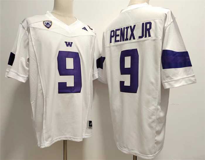Mens Washington Huskies #9 Michael Penix Jr. White Stitched Jersey->->NCAA Jersey